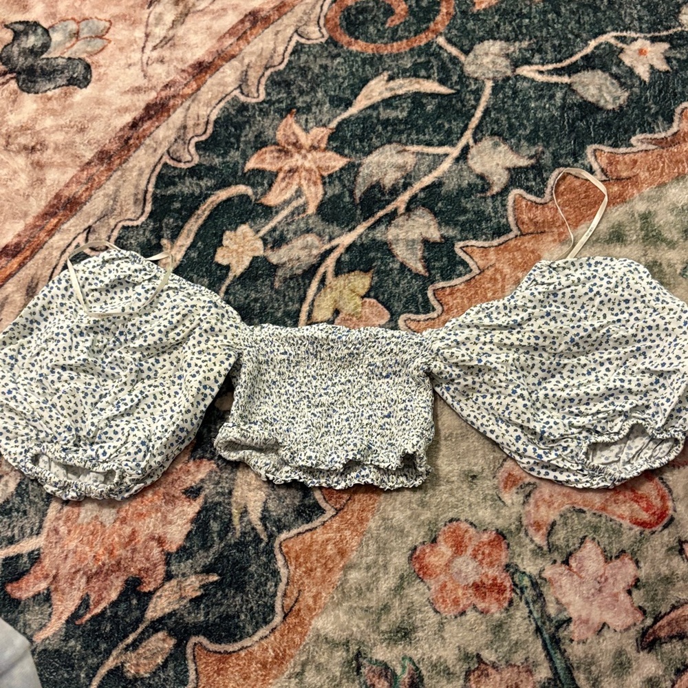 White Floral Off-Shoulder Top